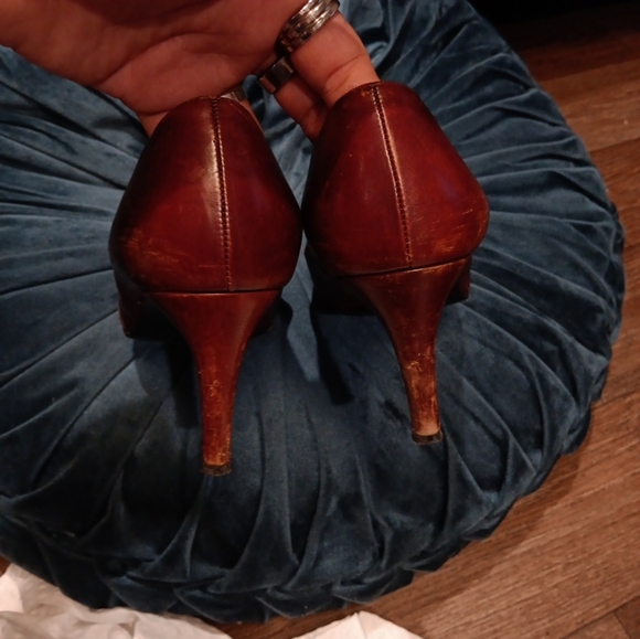 Gucci Vintage Browm Heels Leather Pointed Toe Size 9B  N_ 1012564 0 - Picture 6 of 9